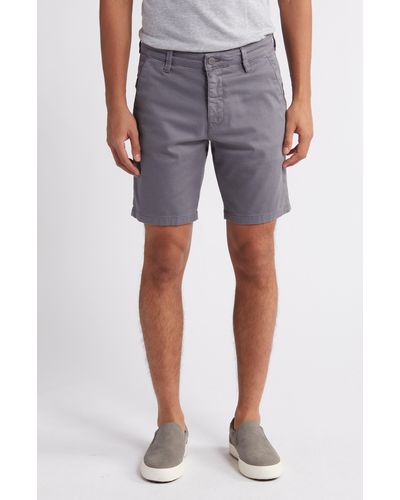 34 Heritage Arizona Flat Front Stretch Cotton Blend Shorts - Gray