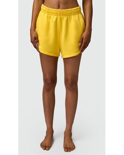 Spiritual Gangster Sadie Cotton Blend Sweat Shorts - Yellow