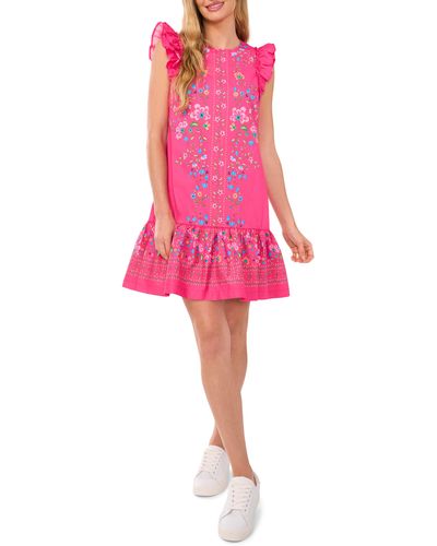 Cece Sleeveless Ruffle Dress - Pink