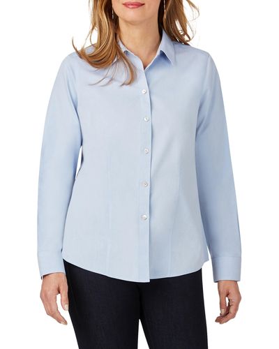 Foxcroft Dianna Non-iron Cotton Shirt - Blue