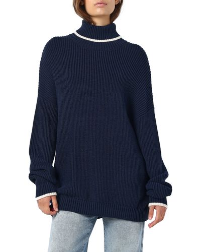 Noisy May Farol Turtleneck Sweater - Blue
