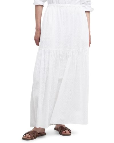 Barbour Kelley Ruffle Hem Maxi Skirt - White