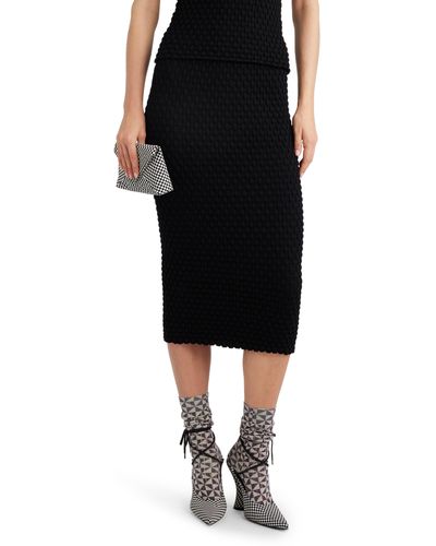 Dries Van Noten Tiffany Basket Weave Body-con Midi Skirt - Black