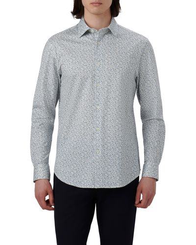 Bugatchi Ooohcotton® James Abstract Print Button-up Shirt - Gray