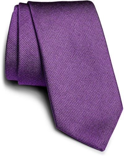 Jack Victor Bowman Solid Silk Blend Tie - Purple