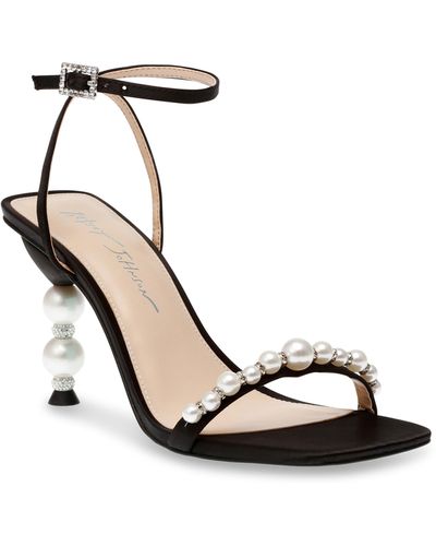 Betsey Johnson Jacy Imitation Pearl Ankle Strap Sandal - Black