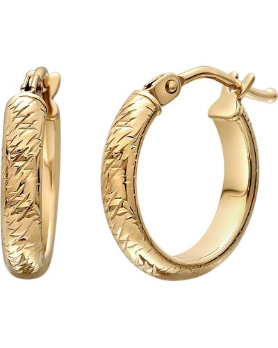 Bony Levy 14k Gold Carved Hoop Earrings - Metallic