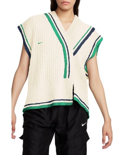 Nike Sportswear Collection Stripe Trim Sweater Vest - White