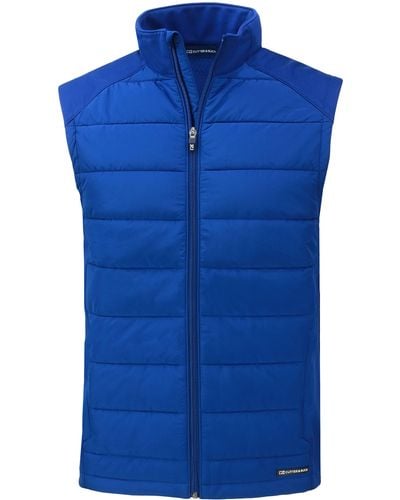 Cutter & Buck Evoke Water & Wind Resistant Full Zip Recycled Polyester Puffer Vest - Blue
