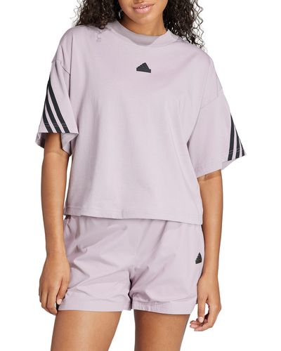 adidas Fyture Icon 3-stripes Cotton T-shirt - Purple