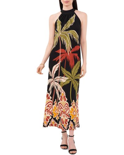 Vince Camuto Tropical Print Halter Dress - Multicolor