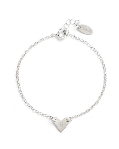 Nashelle Initial Heart Bracelet - White
