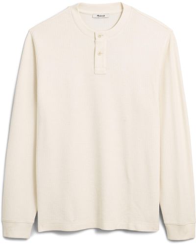 Madewell Long Sleeve Cotton Blend Henley T-shirt - White