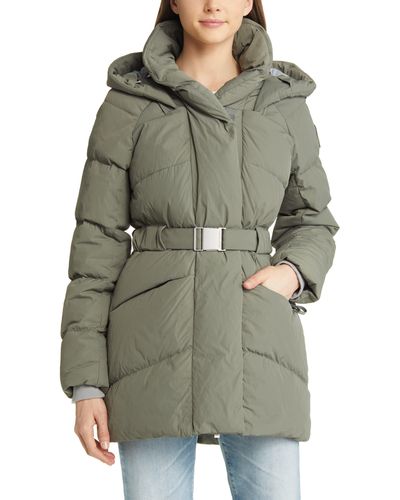 Canada Goose Marlow Water Repellent Belted 750 Fill Power Down Coat - Gray