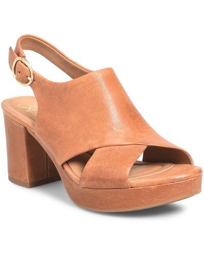 Söfft Liv Slingback Platform Sandal - Brown