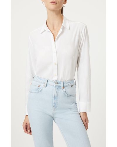 Mavi Cloud Jacquard Poplin Button-up Shirt - White