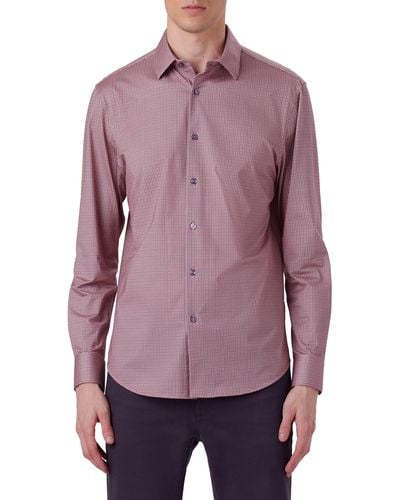Bugatchi James Ooohcotton® Geo Print Button-up Shirt - Purple