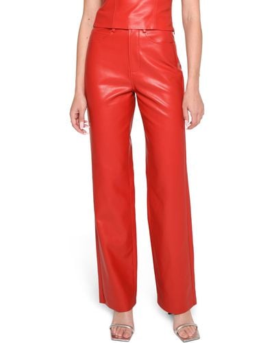 Wayf X Jourdan Sloane Giselle Faux Leather Pants - Red