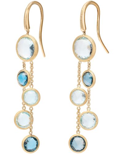 Marco Bicego Jaipur 18k Yellow Gold Mixed Blue Topaz Two-strand Earrings - Metallic