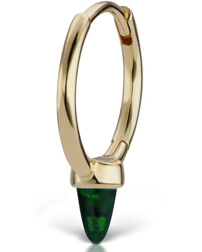 Maria Tash 9.5mm Black Opal Spike Clicker Ring - Metallic
