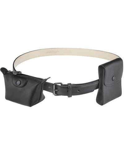 Longchamp Le Pliage Leather Belt - Black