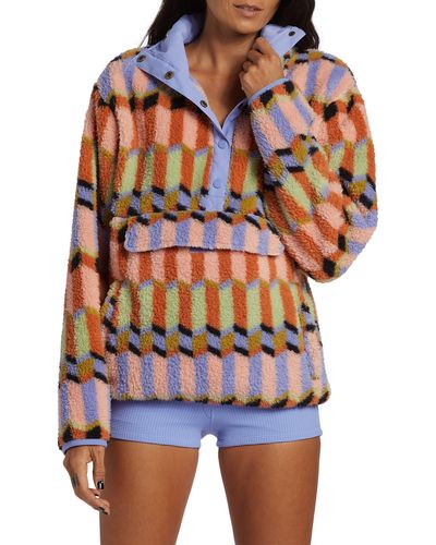 Billabong Switchback Textured Fleece Pullover - Orange