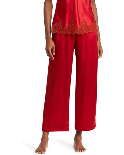 Simone Perele Dream Satin Pajama Pants - Red