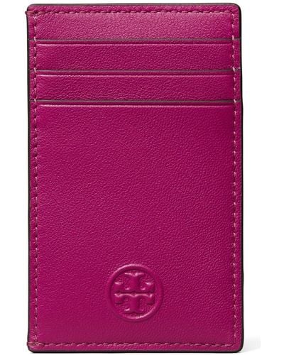 Tory Burch Fleming Soft Leather Card Case - Purple