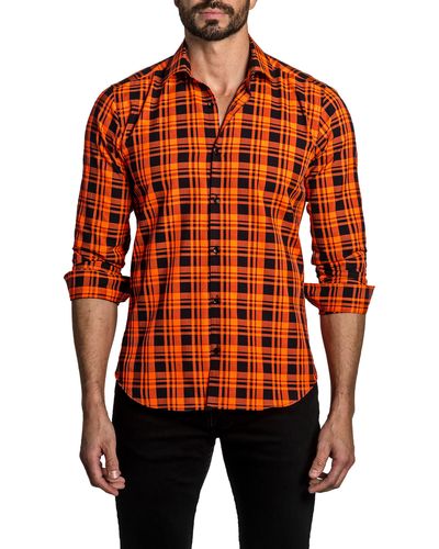 Jared Lang Plaid Button-up Shirt - Red