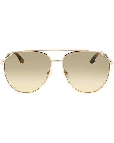 Victoria Beckham 61mm Aviator Sunglasses - Natural