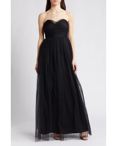 Chelsea28 Strapless Tulle Gown - Black