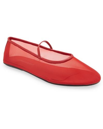 Jeffrey Campbell Mesh Mary Jane Flat - Red