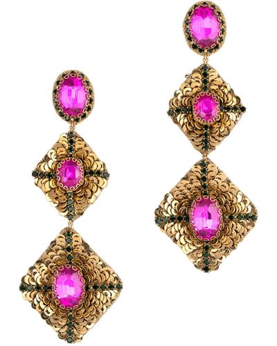 Deepa Gurnani Julia Drop Earrings - Pink