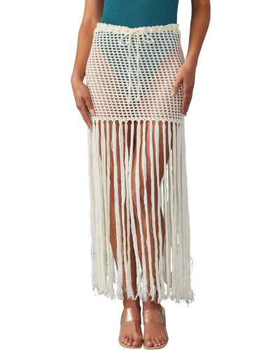 Vici Collection Mykonos Crochet Cover-up Skirt - White