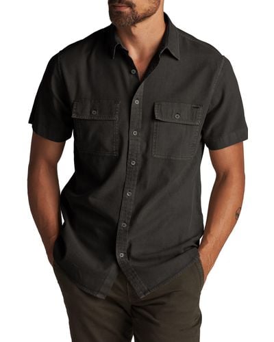 Rowan Warwick Heritage Twill Short Sleeve Button-up Shirt - Black