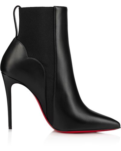 Christian Louboutin Chelsea Chick 100 Leather Bootie - Black