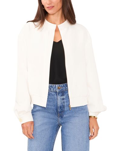 Vince Camuto Water Resistant Oversize Bomber Jacket - White