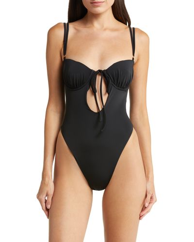 House Of Cb Cannes Cutout Underwire One-piece Swimsuit - Black