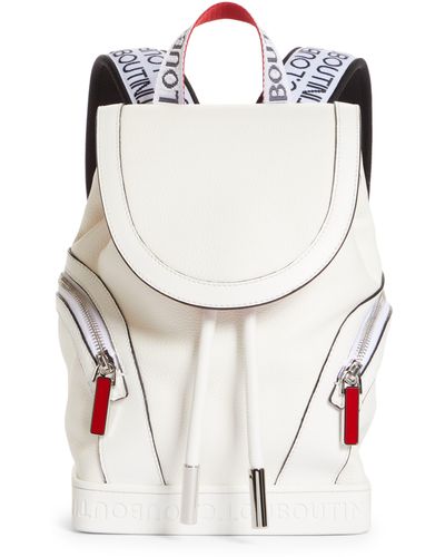 Christian Louboutin Small Explorafunk Empire Leather Backpack - White