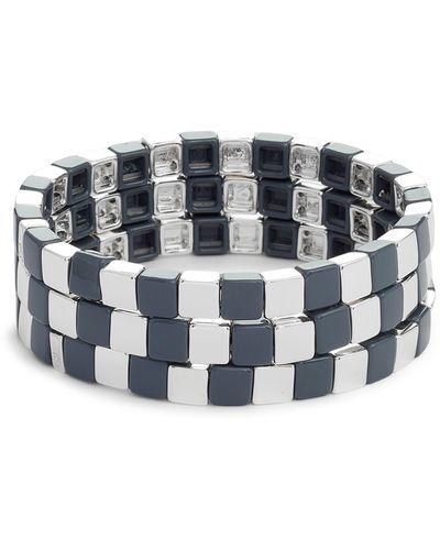 Roxanne Assoulin Set Of 3 Check It Out Bracelets - Black