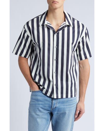 FRAME Stripe Camp Shirt - Blue