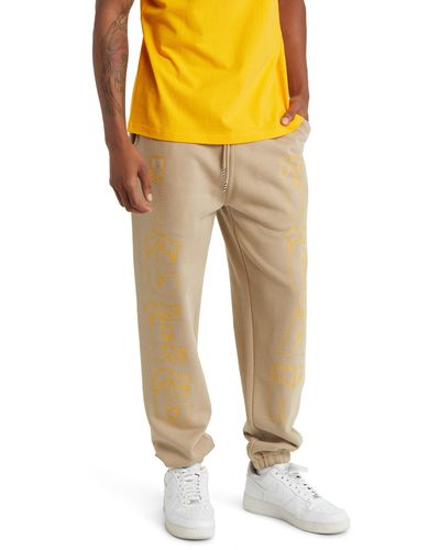 ICECREAM Snow Tops Embroidered sweatpants - Yellow