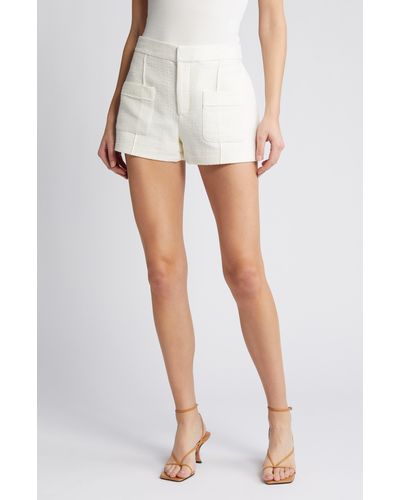FRAME Pintuck Tweed Shorts - White