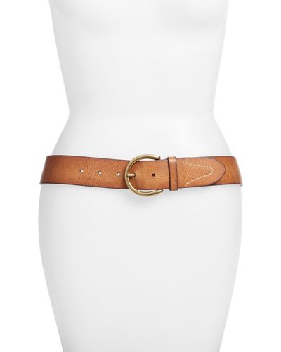 Frye Campus Leather Belt - White