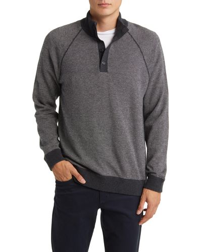 Vince Birdseye Jacquard Wool & Cotton Pullover - Gray
