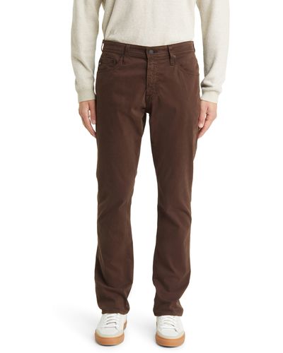 AG Jeans Everett Slim Straight Leg Pants - Brown