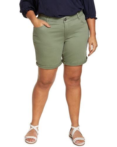 Wit & Wisdom 'ab'solution Stretch Cotton Shorts - Green
