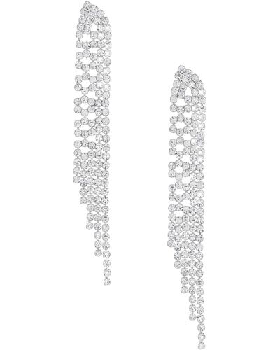 Ettika Champagne Nights Crystal Fringe Drop Earrings - White