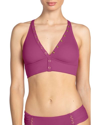 Robin Piccone Amy D-cup Bikini Top - Purple