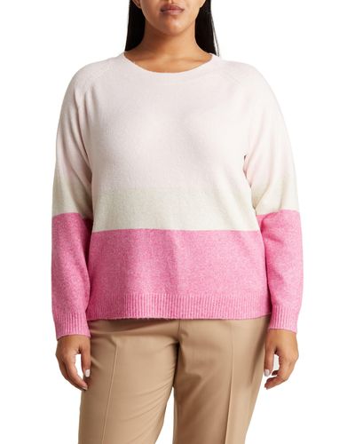 Vero Moda Doffy Colorblock Recycled Blend Sweater - Pink